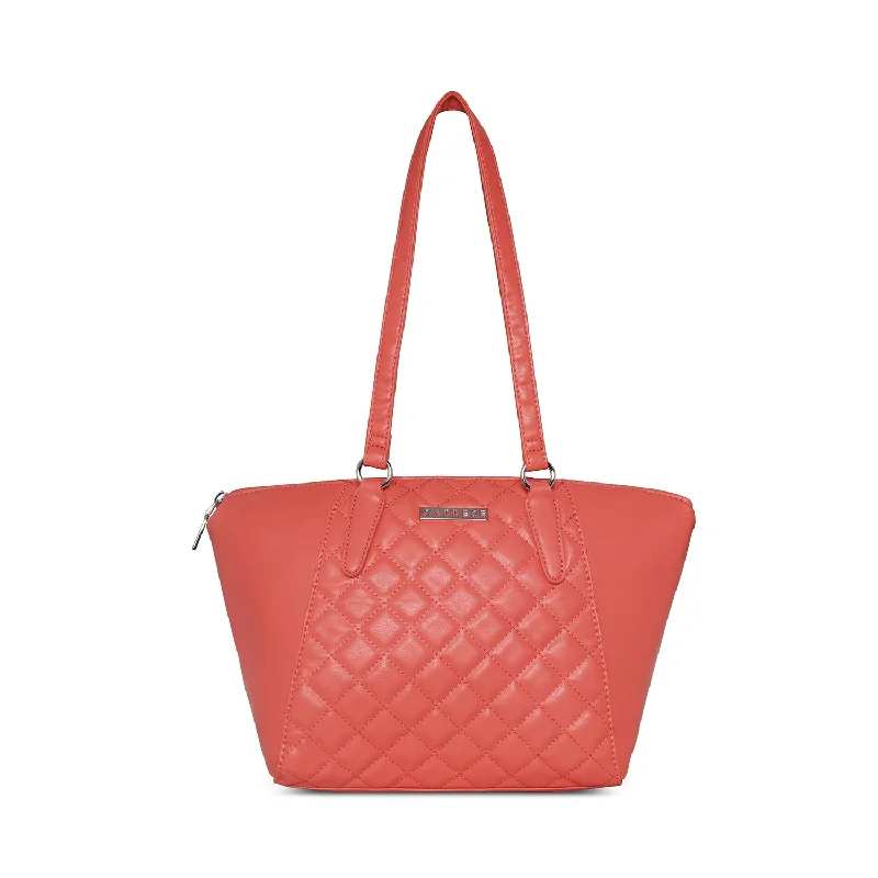 Ladies Tote Bag Sturdy Handles -Caprese Til Tote Large Coral