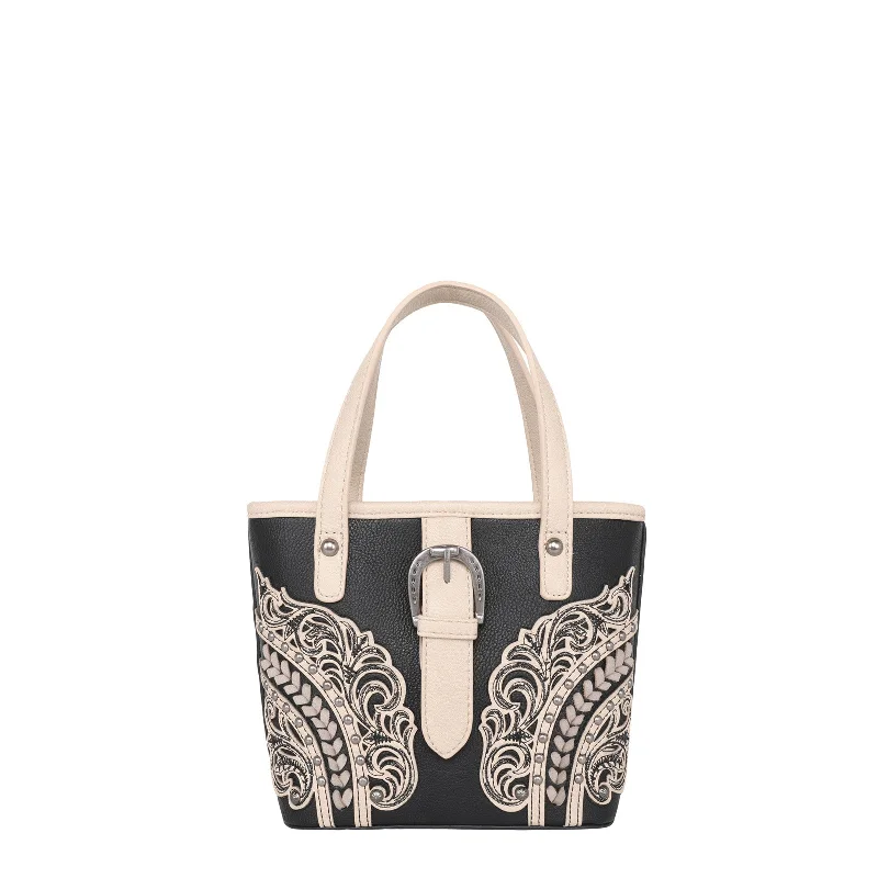 Ladies Handbag Floral Pattern -MW1177-923 Montana West Cut-Out/Buckle Collection Small Tote/Crossbody