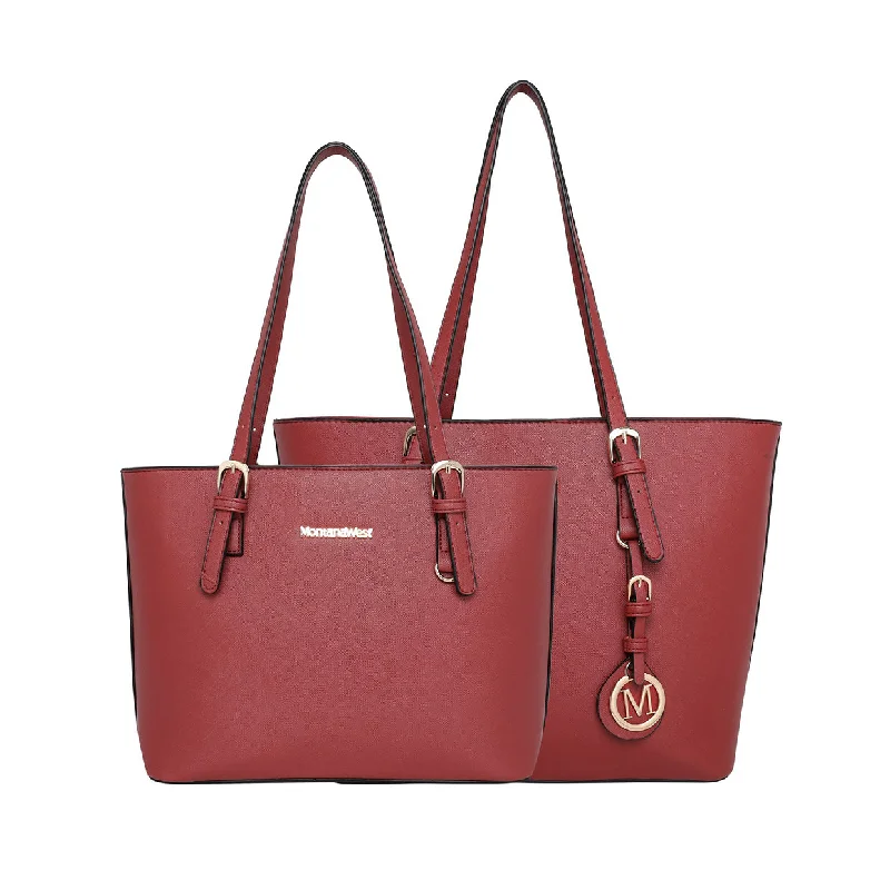 Ladies Tote Bag Shopping Essential -MWC2-H030  Montana West  Concealed Carry Twin Set Basic Tote Red