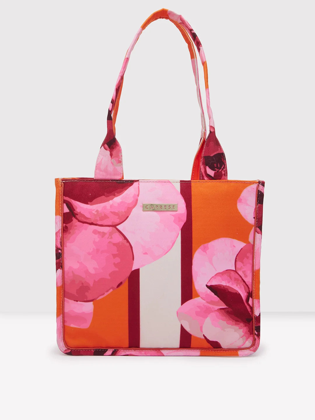 Ladies Tote Bag Lightweight Chic -Caprese Ivy Tote Large Orange