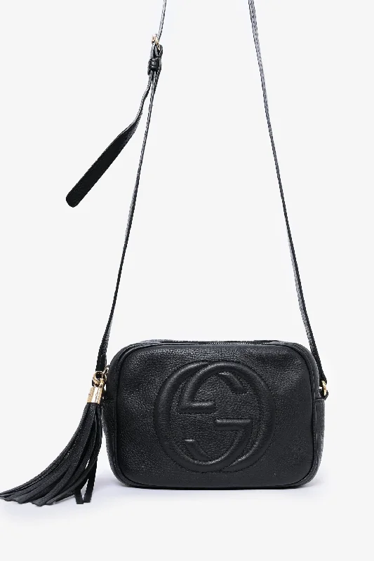 Ladies Handbag Lightweight Elegance -Gucci Black Leather Soho Camera Bag