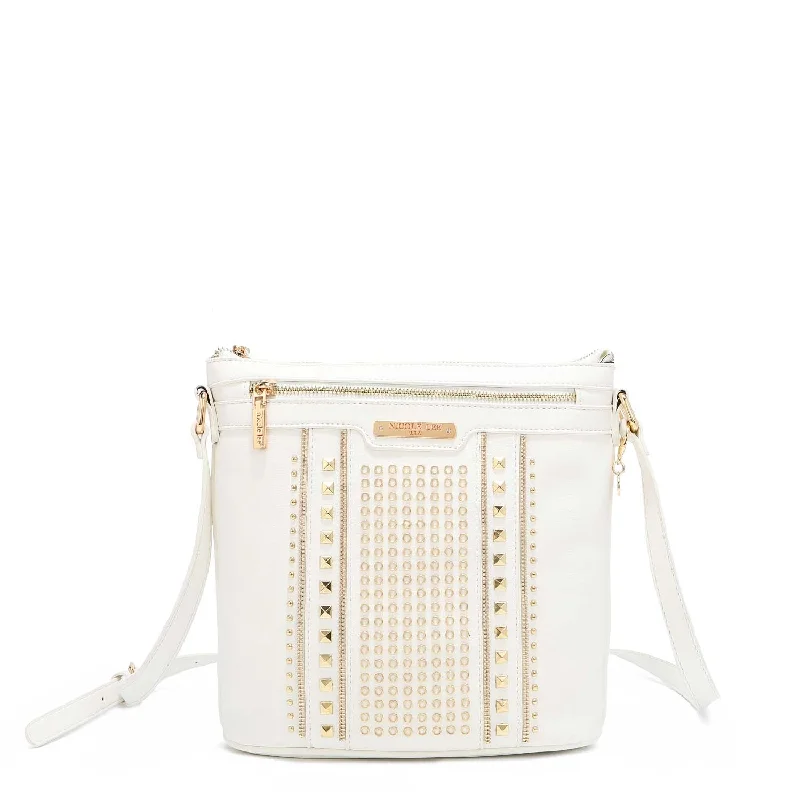 Ladies' crossbody bag spacious -STUDDED CROSSBODY