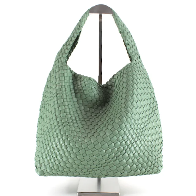 Ladies' dumpling bag super practical -Woven Hobo Bag w/Cosmetic Pouch