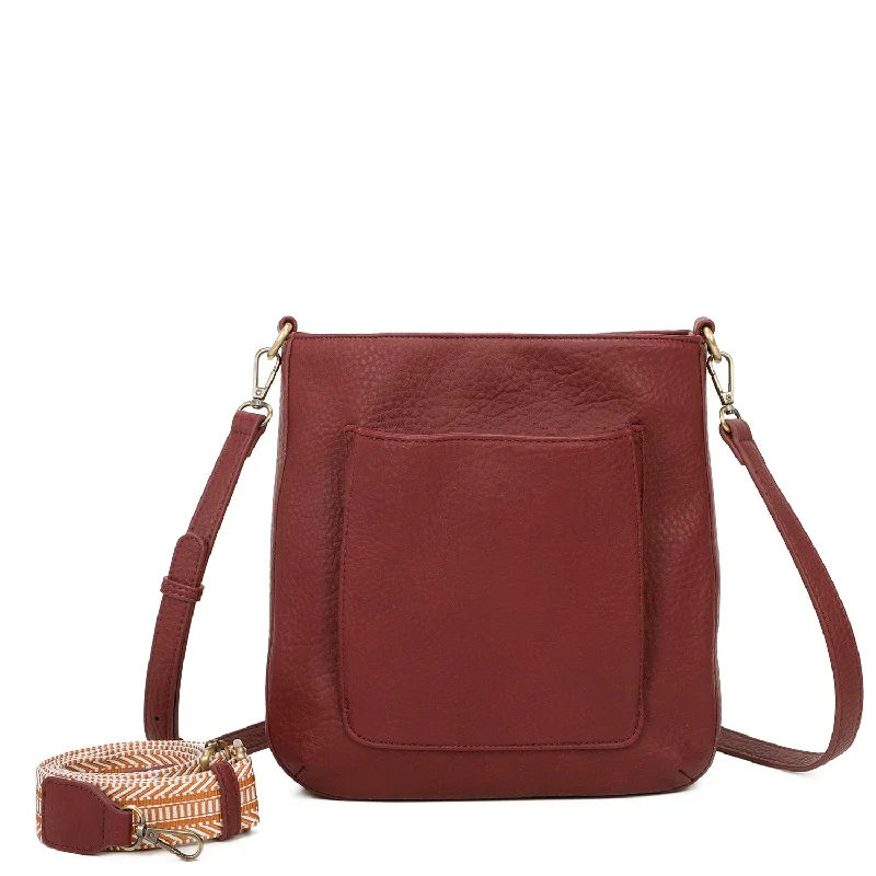 Ladies' crossbody bag subscription -Zara Vegan Leather Multi Interchangeable Strap Crossbody - Eggplant