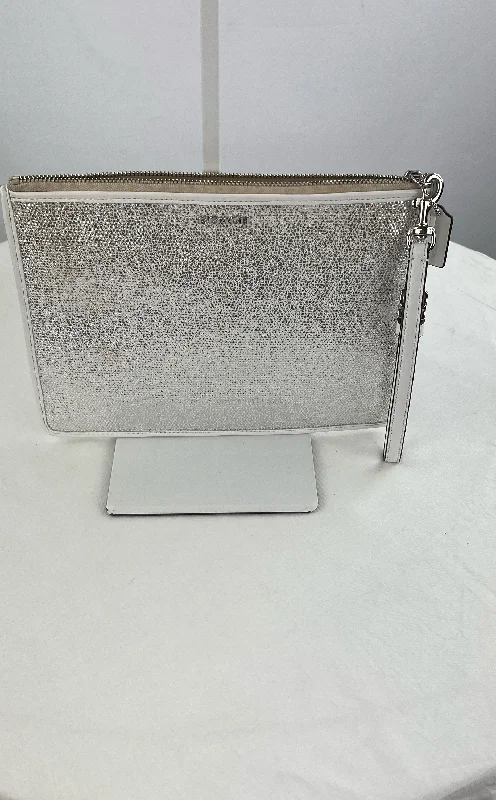 Ladies' wallet best -COACH Women's Small Silver Glitter Sparkle Clutch Purse Bag