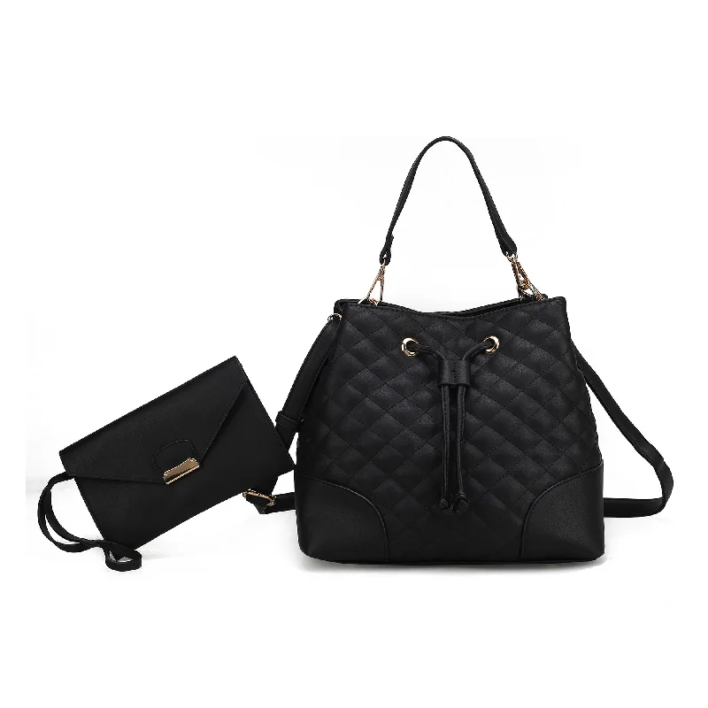 Ladies Bucket Bag Fashion Design -Wendy 2 PCS Bucket Bag with Wristlet