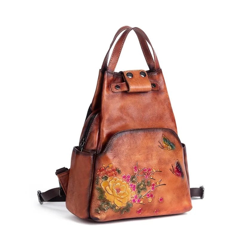 Vintage Chic: Genuine Leather Women's Backpack