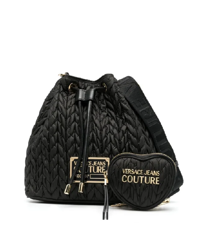 Ladies Bucket Bag Travel Style -Versace Jeans Couture chevron-quilting bucket bag