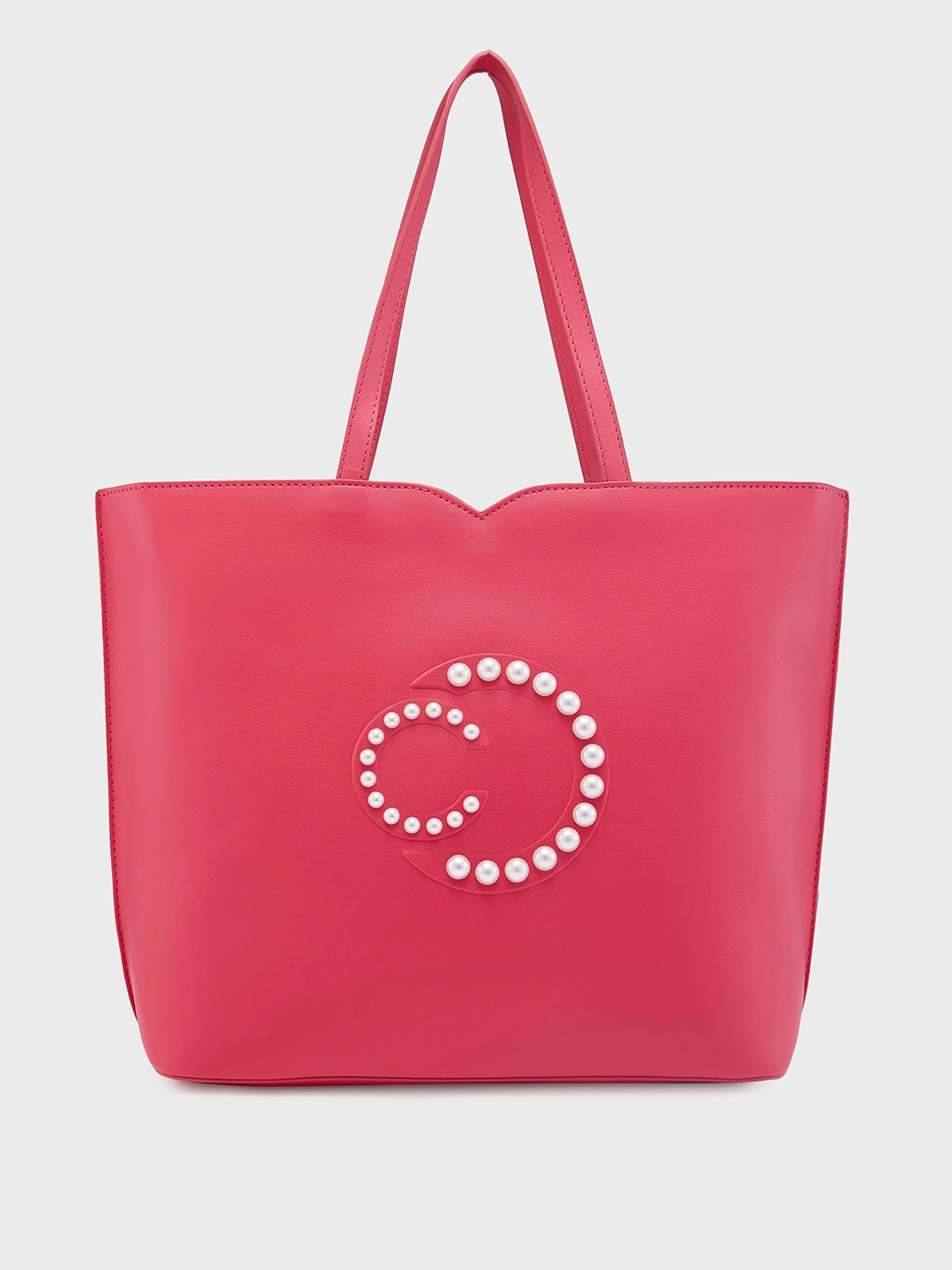 Ladies Tote Bag Foldover Top -Caprese Pink Cloud Tote Medium Solid Women'S Office Handbag Pink