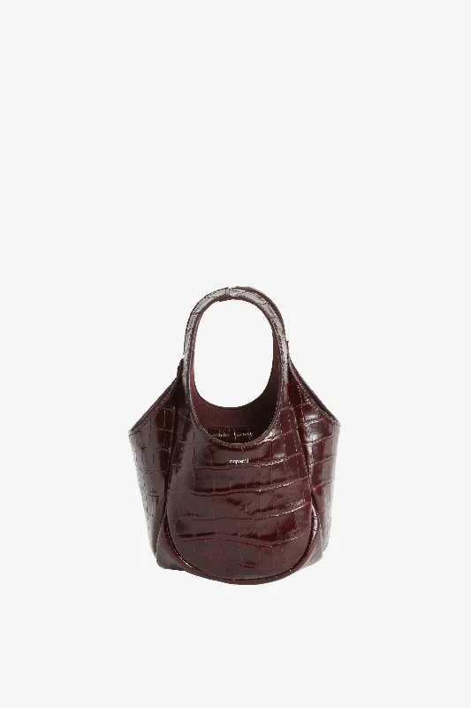 Ladies Bucket Bag Subtle Leather -Croco Mini Bucket Swipe Bag