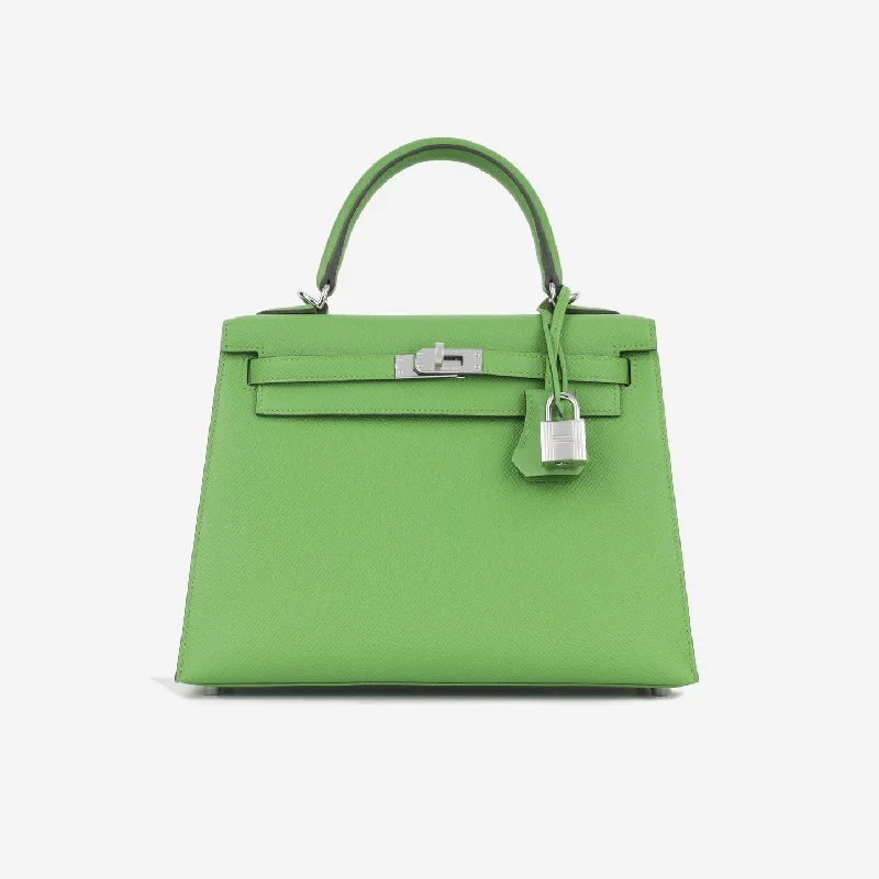 Ladies Handbag Compact Style -Hermès Hermès - Kelly 25 - Vert Yucca Epsom PHW - 2023 - Brand New