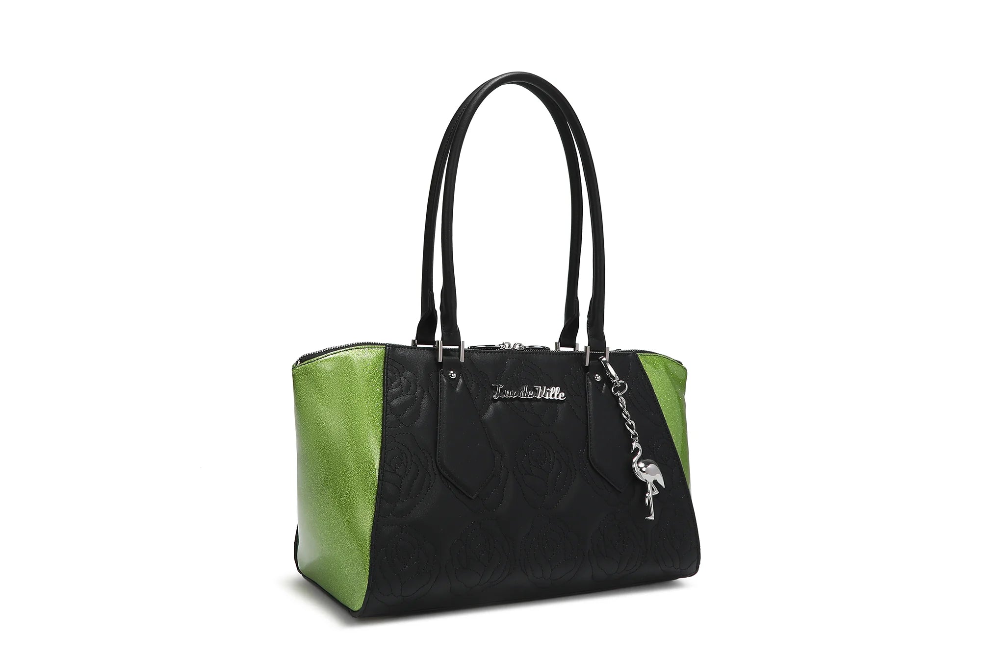 Ladies Tote Bag Soft Patterns -Green Sparkle Safari Tote