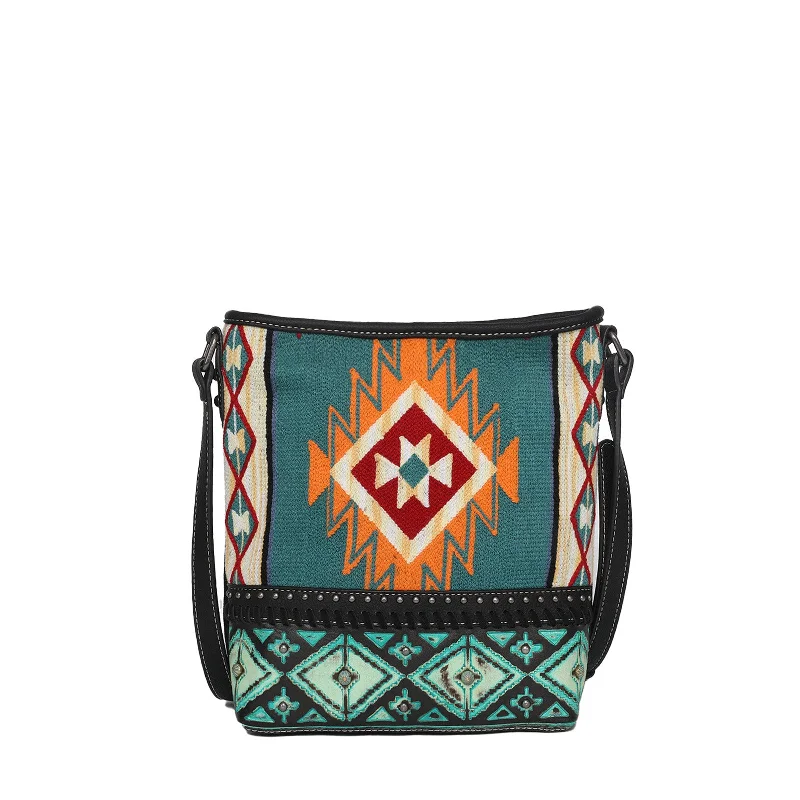 Ladies Handbag Evening Out -MW1096G-9360 Montana West Aztec Tapestry Concealed Carry Crossbody