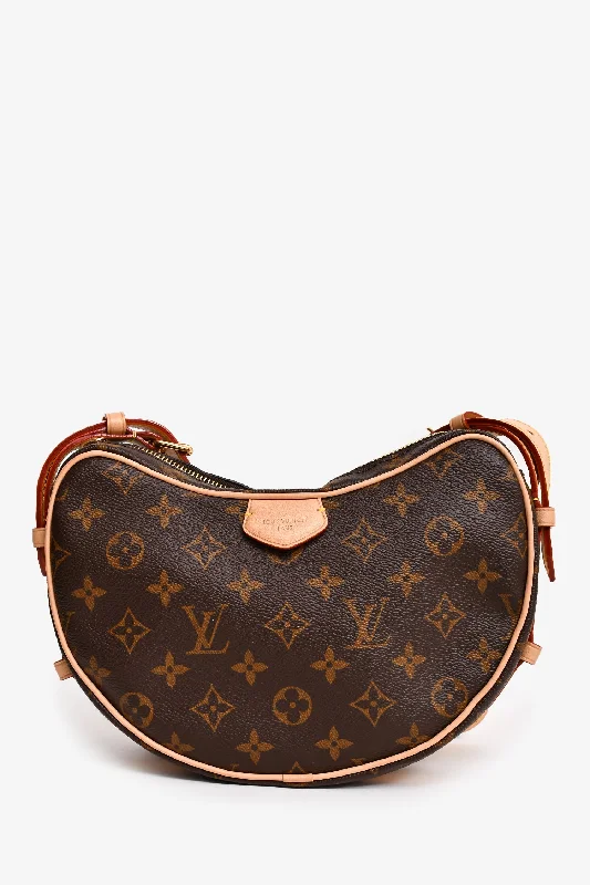 Ladies Handbag Designer Look -Louis Vuitton 2024 Monogram MM Croissant + Charm Bag