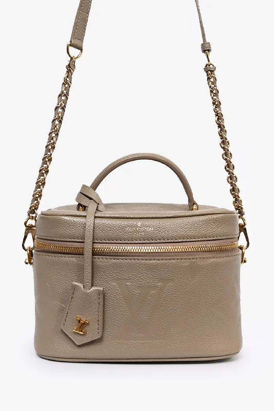 Ladies Handbag Eco Conscious -Louis Vuitton Beige Empreinte Monogram Giant Vanity PM with Chain Strap