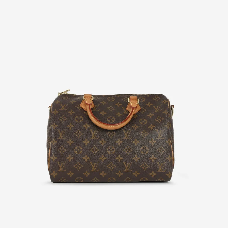 Ladies Handbag Office Chic -Louis Vuitton Speedy 30 Bandouliere Monogram Canvas GHW