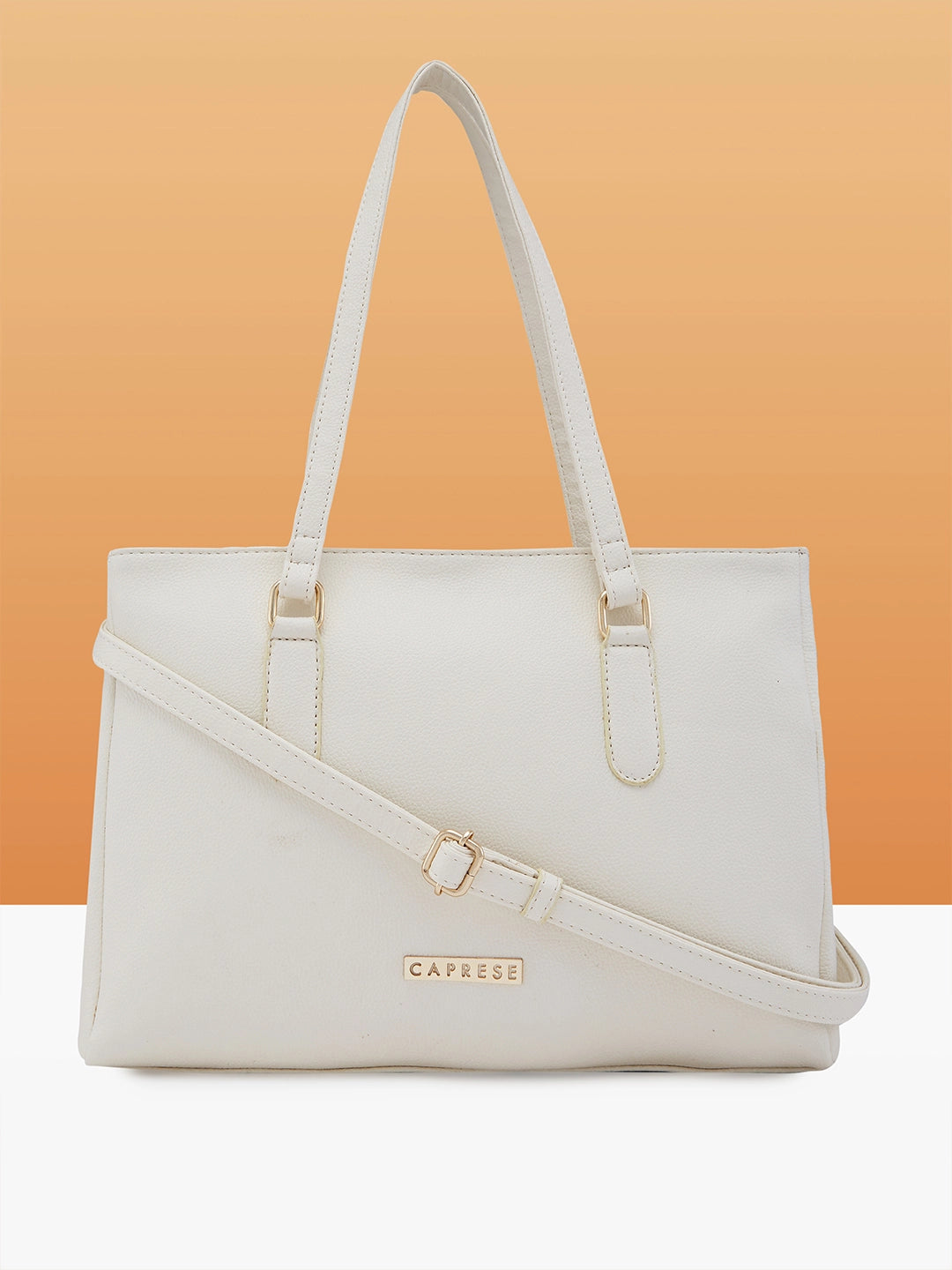 Ladies Tote Bag Side Pockets -Caprese Jolie Tote Medium Off White