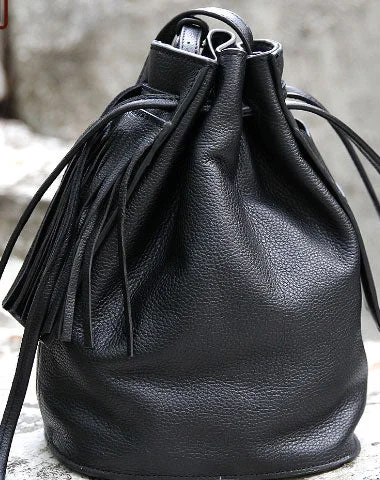 Ladies Bucket Bag Subtle Style -Handmade small phone bucket purse leather crossbody bag shoulder bag women