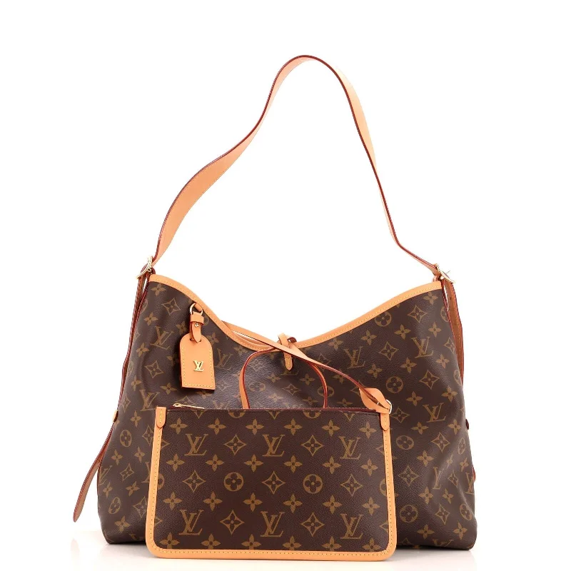 Ladies' dumpling bag vegan synthetic -Louis Vuitton Carryall Hobo Canvas Mm