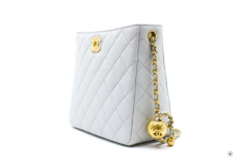 Ladies' dumpling bag relaxed casual -Chanel 23C Pearl Crush Hobo Ice Blue Calfskin Shoulder Bags Gbhw