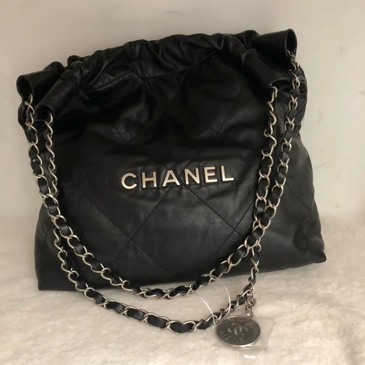 Ladies' dumpling bag designer luxury -Chanel 22 Chain Hobo Quilted Calfskin Small