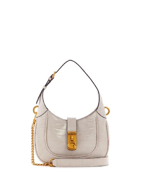 Ladies' dumpling bag swap option -Cream Croco Maimie Mini Hobo Bag