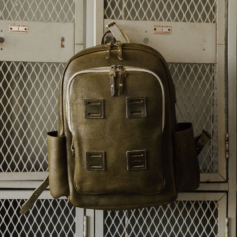 Leather Rover Backpack - Olive