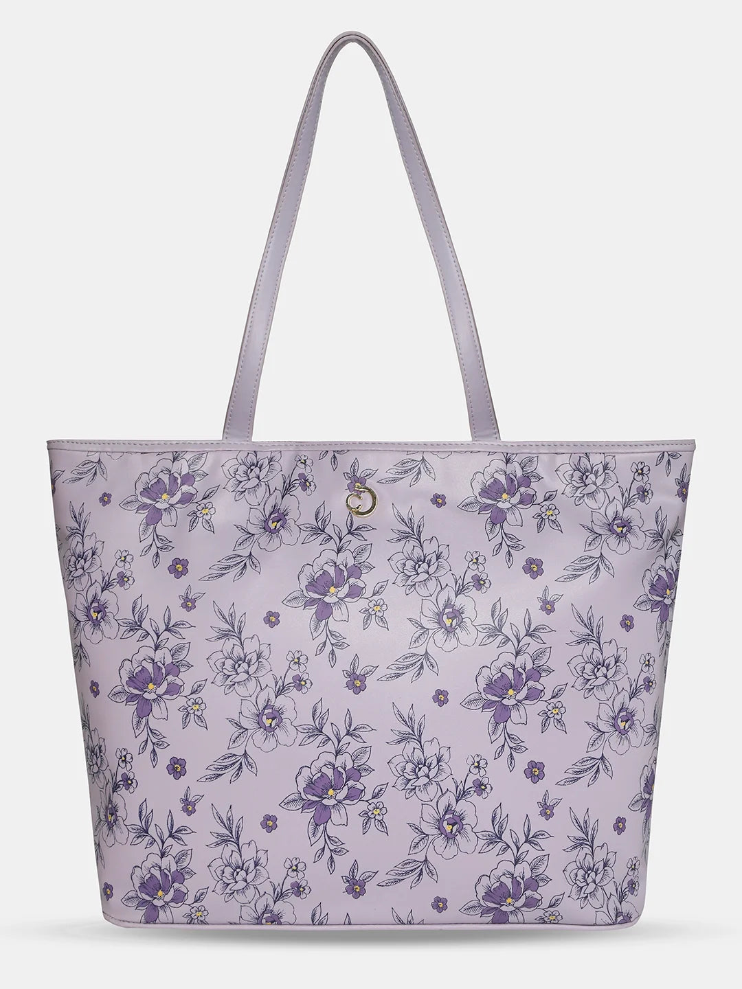 Ladies Tote Bag Casual Look -Caprese Snow Laptop Tote Large Printed Women'S Office Handbag Lavender