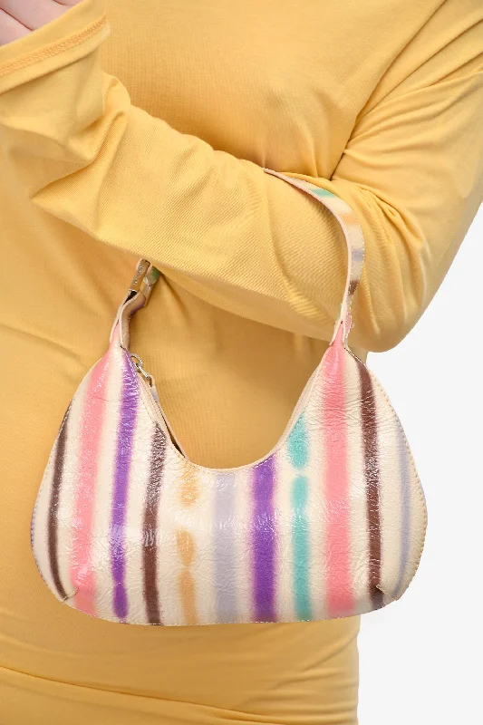 Ladies Handbag Luxury Canvas -By Far Multicolour Striped Mini Amber Bag