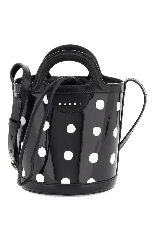 Ladies Bucket Bag Soft Canvas -Marni patent leather tropicalia bucket bag with polka-dot pattern