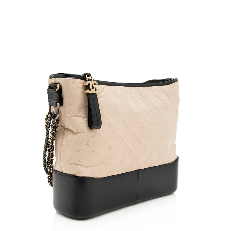 Ladies' dumpling bag featherweight -Chanel Aged Calfskin Gabrielle Large Hobo (SHF-19747)