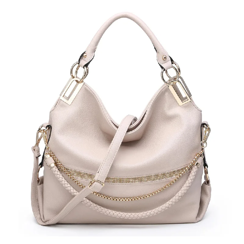 Ladies' dumpling bag unique features -Dasein Gold-Tone Quilted Trendy Beige Hobo Bag with Multi Shoulder Straps (Women's)