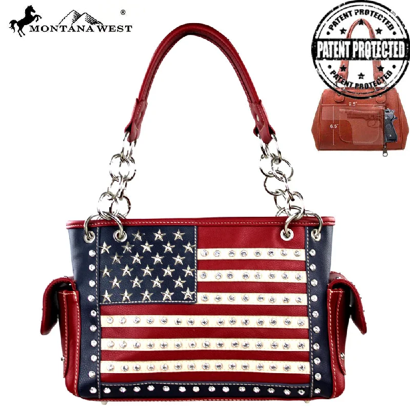 Ladies Handbag Luxury Chic -US04G-8085 Montana West American Pride Concealed Handgun Collection Satchel