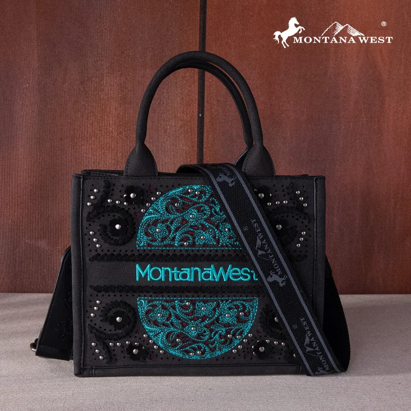 Ladies Handbag Lightweight Elegance -MW1266-8120S   Montana West Embroidered Cut-out Concealed Carry Tote/Crossbody