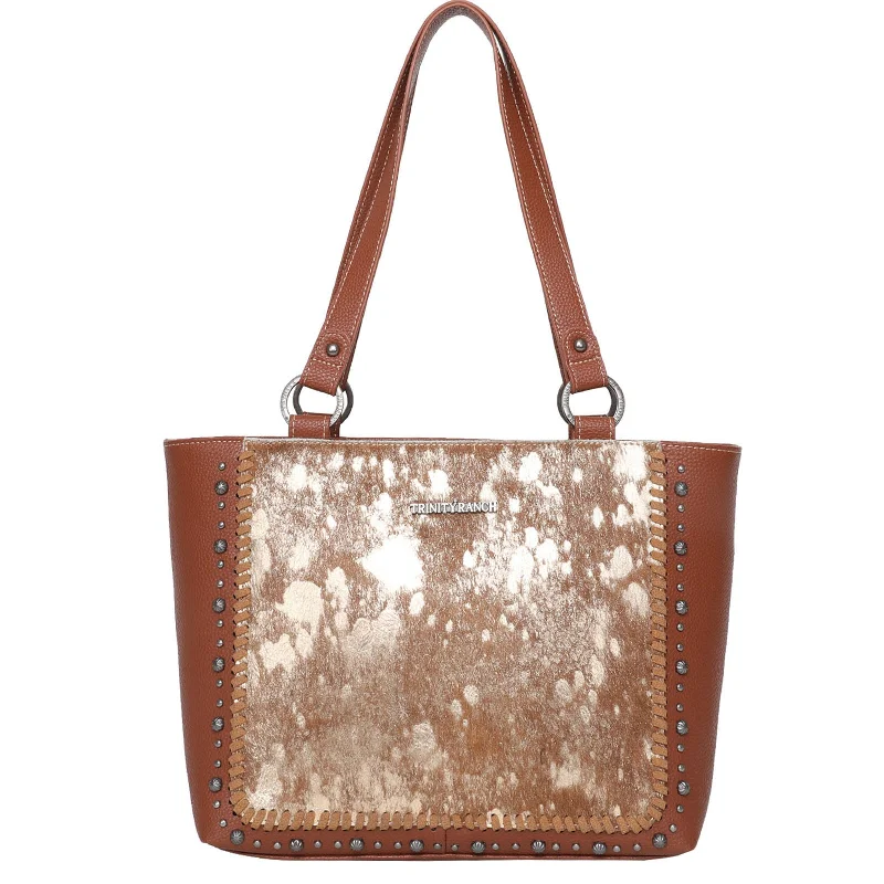 Ladies Handbag Work Companion -TR135G-8260 Trinity Ranch Hair-On Cowhide Collection Concealed Carry Tote