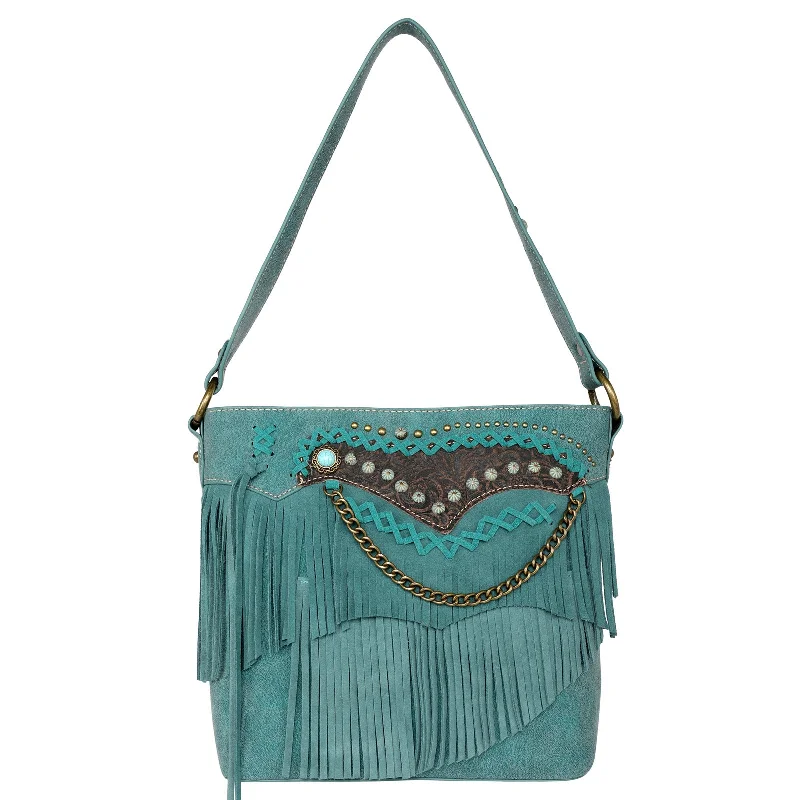 Ladies Handbag Travel Light -MW1201G-918 Montana West Fringe Collection Concealed Carry Hobo