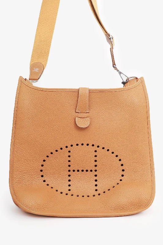 Ladies Handbag Everyday Canvas -Hermès 2014 Brown Clemence Evelyne III 29