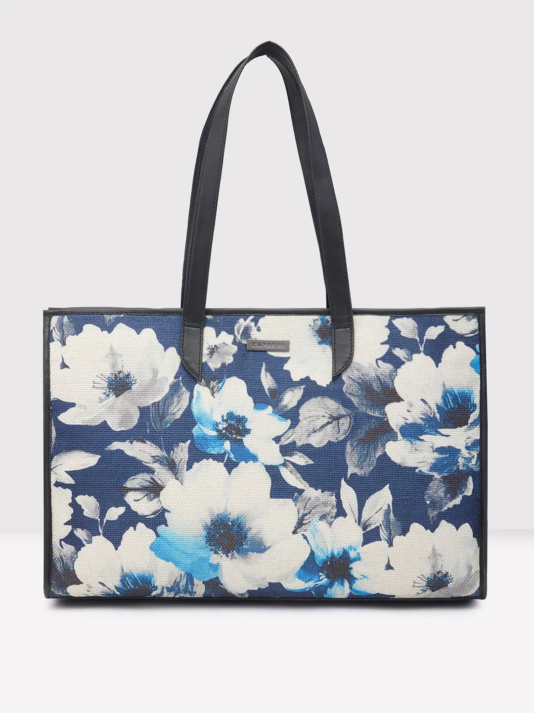 Ladies Tote Bag Waterproof Fabric -Caprese Poppy Tote Medium Printed Women'S Handbag Dark Blue