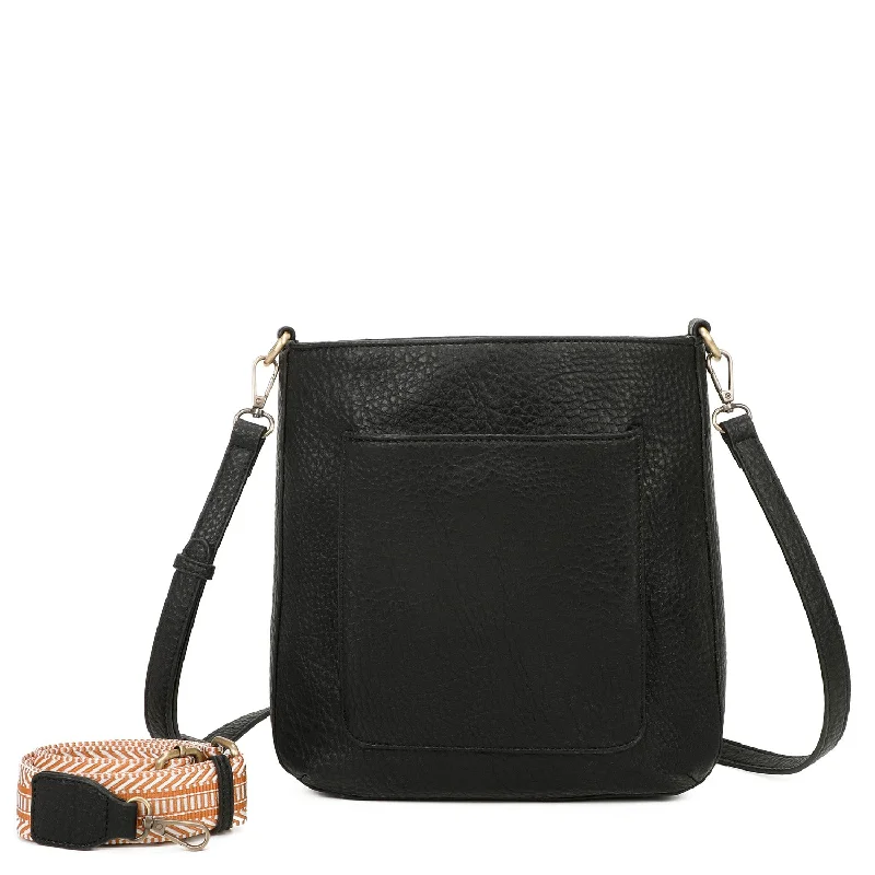 Ladies' crossbody bag second hand -Zara Vegan Leather Multi Interchangeable Strap Crossbody - Black