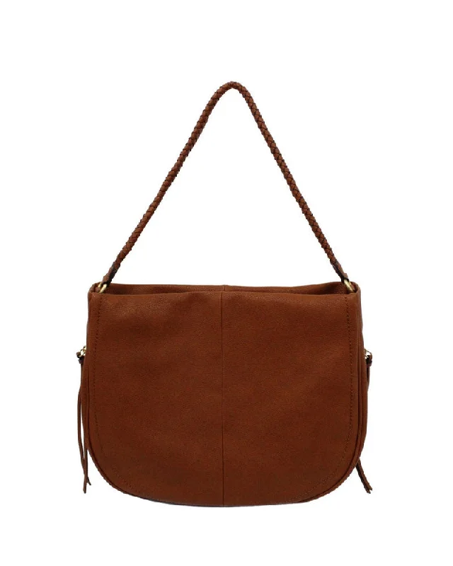 Ladies' dumpling bag fun playful -Coconut Island Hobo in Cognac