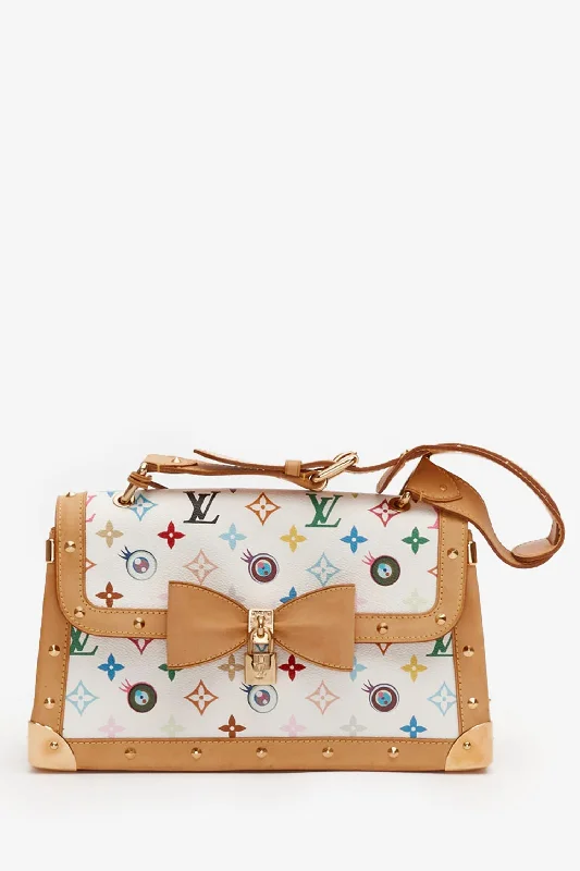 Ladies Handbag Luxury Style -Louis Vuitton x Takashi Murakami White Multicolour Monogram \'Eye Need You\' Bag