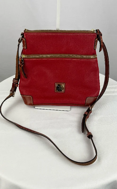 Ladies' wallet preppy -Dooney & Bourke Women's Red Pebbled Leather Crossbody Messenger Bag Purse