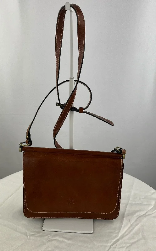 Ladies' wallet memory -Patricia Nash Heritage Collection Brown Leather Messenger Travel Purse MSRP $228