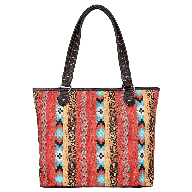 Ladies Handbag Soft Leather -MW1233-8112 Montana West Aztec Print Canvas Tote Bag