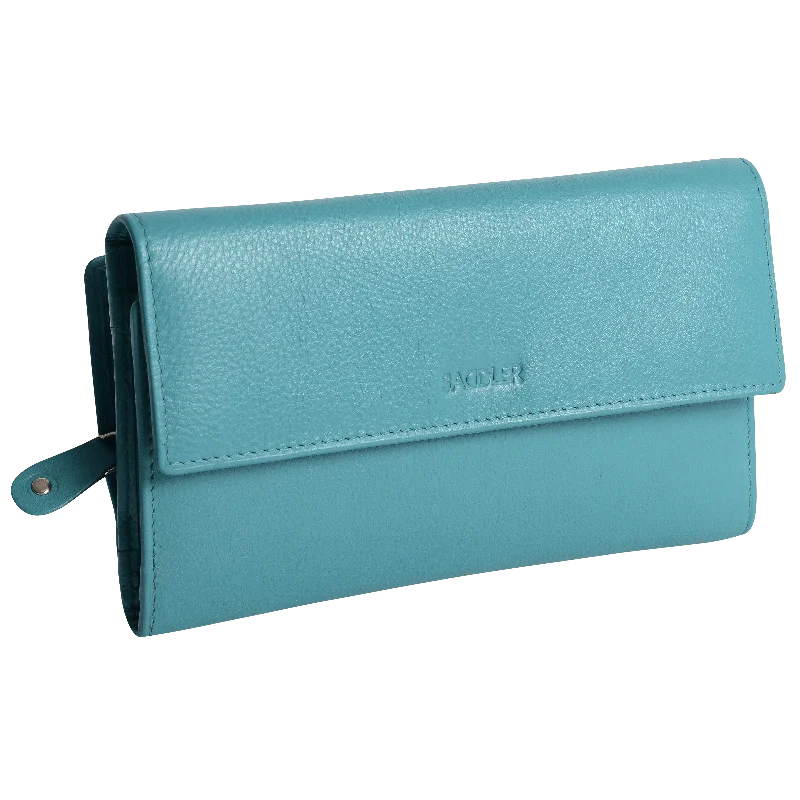 Ladies' wallet sets -SADDLER ELLA Leather 18cm Trifold Purse - 20 Card Slots, Several Coin and Note Sections - RFID Protected