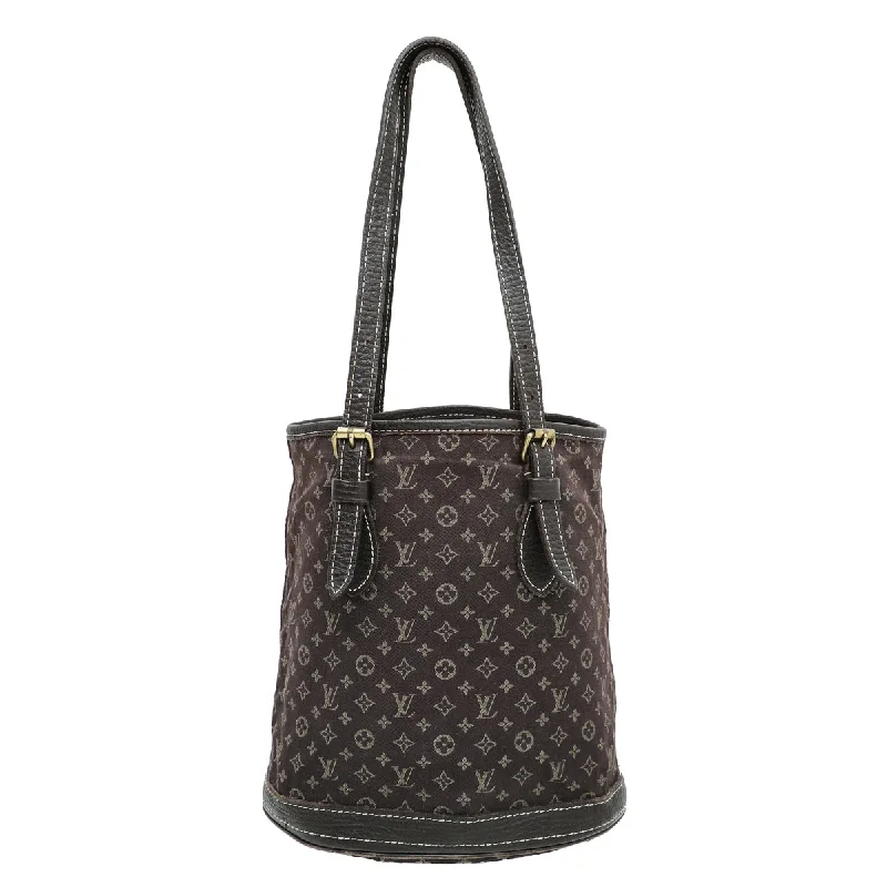 Ladies Bucket Bag Compact Chic -Louis Vuitton Brown Monogram Mini Lin Petit Bucket Bag