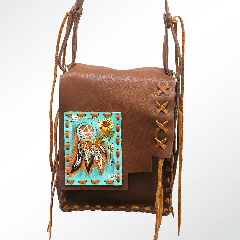 Ladies' wallet handmade -The Dreamcatcher - Leather Purse/Messenger Bag