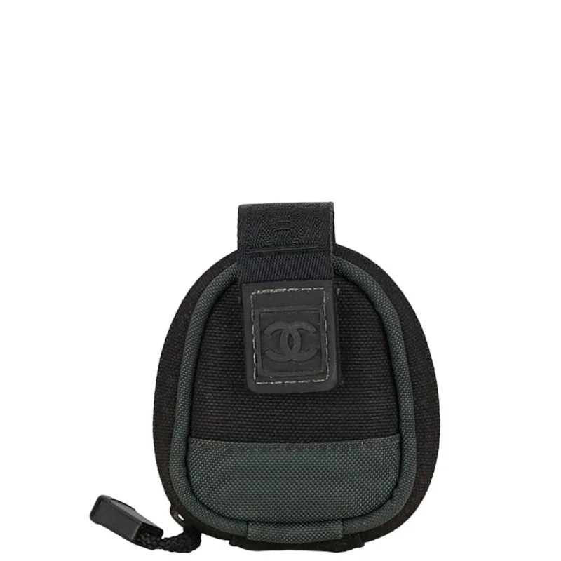 Chanel  Sports Line Armpocket Black Green Canvas Nylon  CHANEL