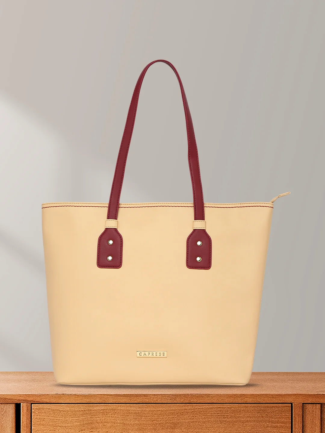 Ladies Tote Bag Laptop Compartment -Caprese Salvo Tote Medium Maroon