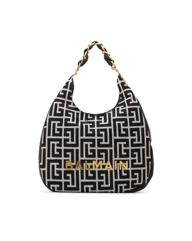 Ladies' dumpling bag everyday carry -1945 Soft Hobo Large Jacquard Labyrinth Monogram Bag